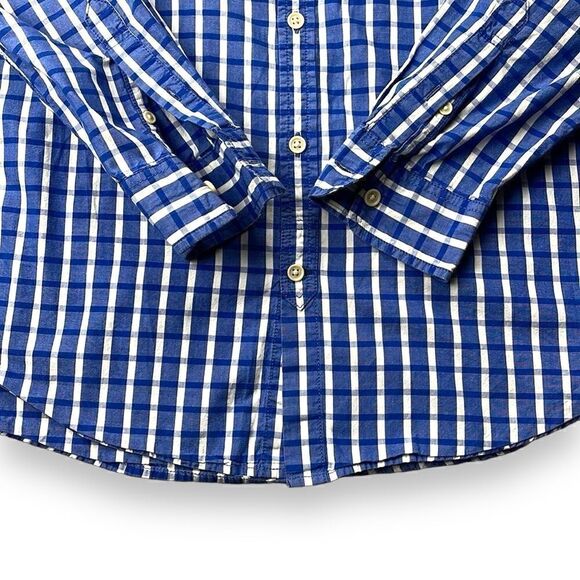 Lucky Brand Shirt Mens Medium M Blue Gingham Classic Long Sleeve Button Down - Picture 5 of 10